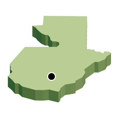グアテマラ共和国無料フリーイラスト｜首都・立体(緑)